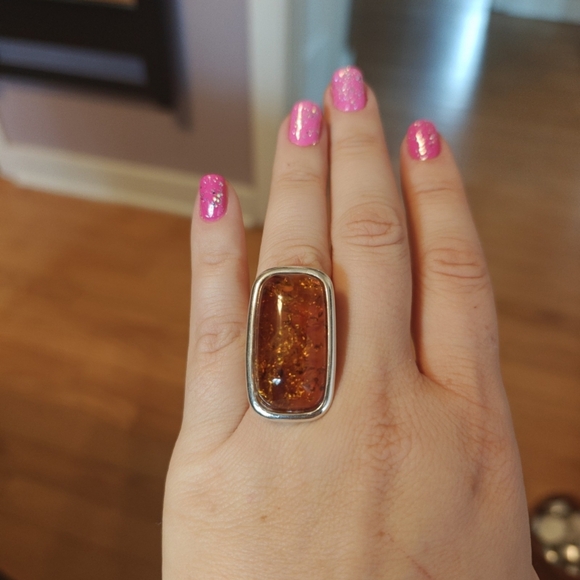 925 Amber Ring - Picture 6 of 14
